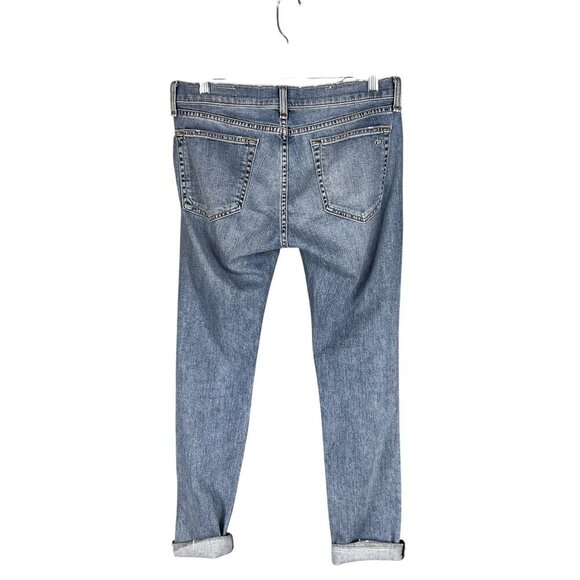 Rag & Bone Jean Dre Slim Boyfriend Low Rise US 4 Valencia Raw Hem USA Made Edgy - Picture 7 of 15